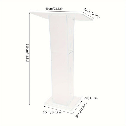 Spreekgestoelte – Lessenaar – Presentatiemeubel – Podium – Katheder – Transparant Acryl – Breukbestendig & Stevige Basis