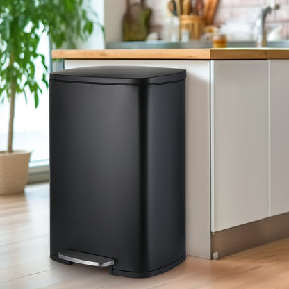 Prullenbak – Afvalbak – Vuilnisbak – Waste Bin – Afvalemmer – 55 Liter + 5L Binnenemmer – Roestvrij Staal – Voetpedaal Met Stil Sluitmechanisme – Anti-vingerafdruk Coating