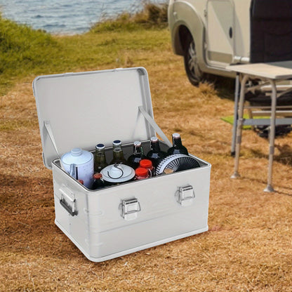Opbergbox Aluminium – Opbergkist, Opbergdoos, Opbergcontainer, Opbergbak – Robuust & Sluitbaar – 50L Grote Inhoud, Weerbestendig