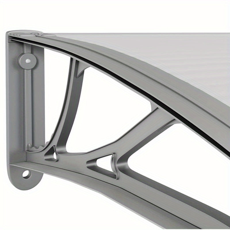 Doorluifel – Overkapping – Zonwering – Regenluifel – Voordeurbescherming – Grijs Transparant – Polycarbonaat – 400 x 75 cm – Weerbestendig & Lichtdoorlatend