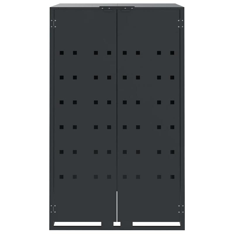 Afvalbak – Prullenbak – Afvalcontainer – Vuilnisbak – Afvalemmer – Stalen Constructie – 1 Ton Capaciteit – Antraciet – 69x79x117 cm