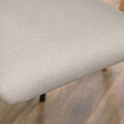 Eetkamerstoel – Stoel – Kuipstoel – Keukenstoel – Woonkamerstoel – Beige Gestoffeerd – Stalen Poten – 54x54x84 cm