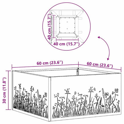 Vuurkorf – Vuurschaal – Buitenhaard – Terrashaard – Tuinhaard – Zwart Metaal – 60x60x30 cm – Duurzaam & Draagbaar