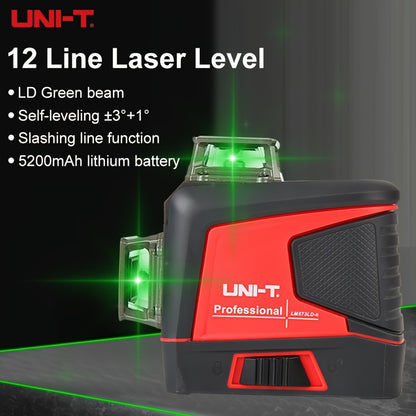 Laserwaterpas – Kruislijnlaser – Lijnlaser – Bouwlaser – Zelfnivellerend – Groene Laser 12 Lijnen – USB-C Oplaadbaar 5200mAh