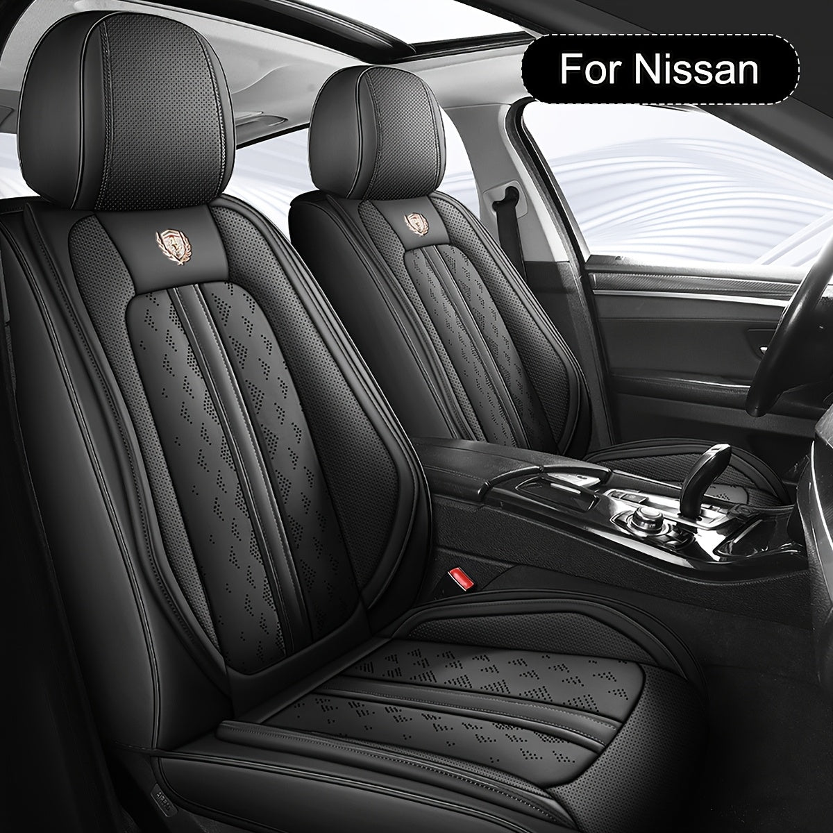 Car Seat Covers Full Set, Fit For Nissan Qashqai, Micra, Note, X-Trail, Leaf, Almera, Universal NAPPA Leather Car Seat Protectors, Adjustable Vehicle Seat Covers With Easy Installation For All Seasons