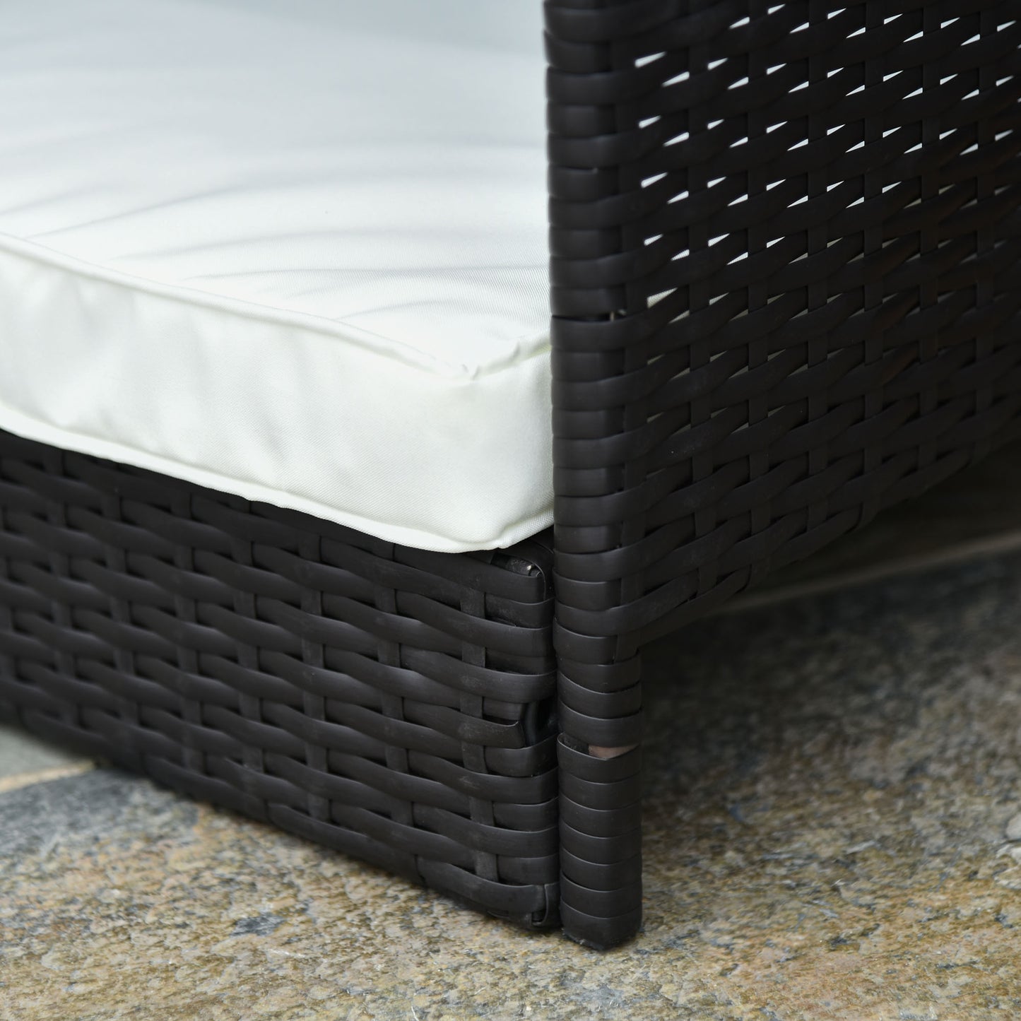 Rattan Hondenbed – Hondenmand – Hondenhuisje – Hondenkussen – Hondenbank – Coffee Brown – Weerbestendig PE-Rattan – Verhoogd Ontwerp Met Dak