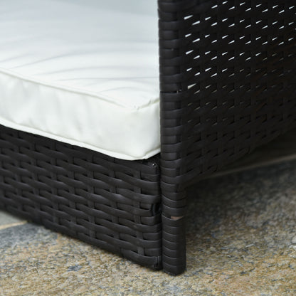 Rattan Hondenbed – Hondenmand – Hondenhuisje – Hondenkussen – Hondenbank – Coffee Brown – Weerbestendig PE-Rattan – Verhoogd Ontwerp Met Dak