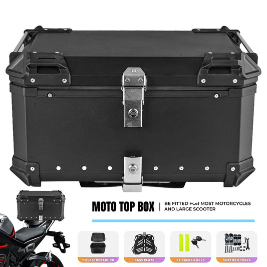 Motorkoffer – Topkoffer – Achterkoffer – Bagagekoffer – Helmkoffer – 65 Liter Inhoud – Waterdicht Aluminium