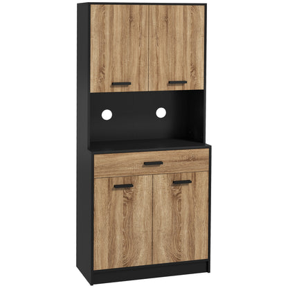 Keukenkast – Keukenbuffet – Opbergkast – Dressoir – Kast – Industrieel Design – 80x40x180 cm – Kabeldoorvoer