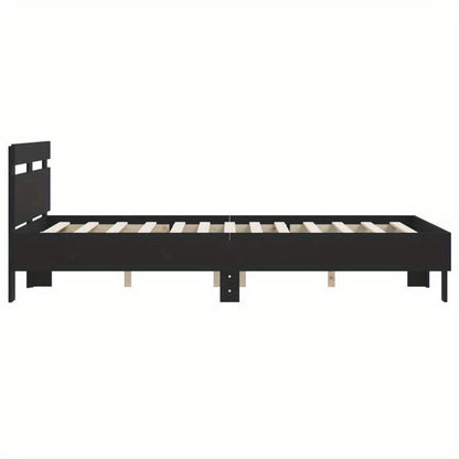 Bed frame con Headboard Nero 120x190cm in Wood Multilayer Removable and durable