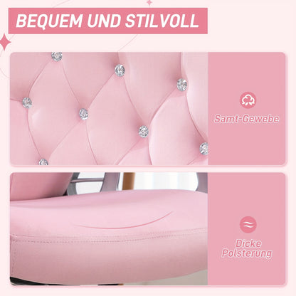 Bureaustoel – Ergonomische Stoel – Office Chair – Draaistoel – Bureaustoelen Voor Volwassenen – Roze Kleur – Houten Frame – Schommelfunctie – Verstelbare Hoogte – Max 120 Kg