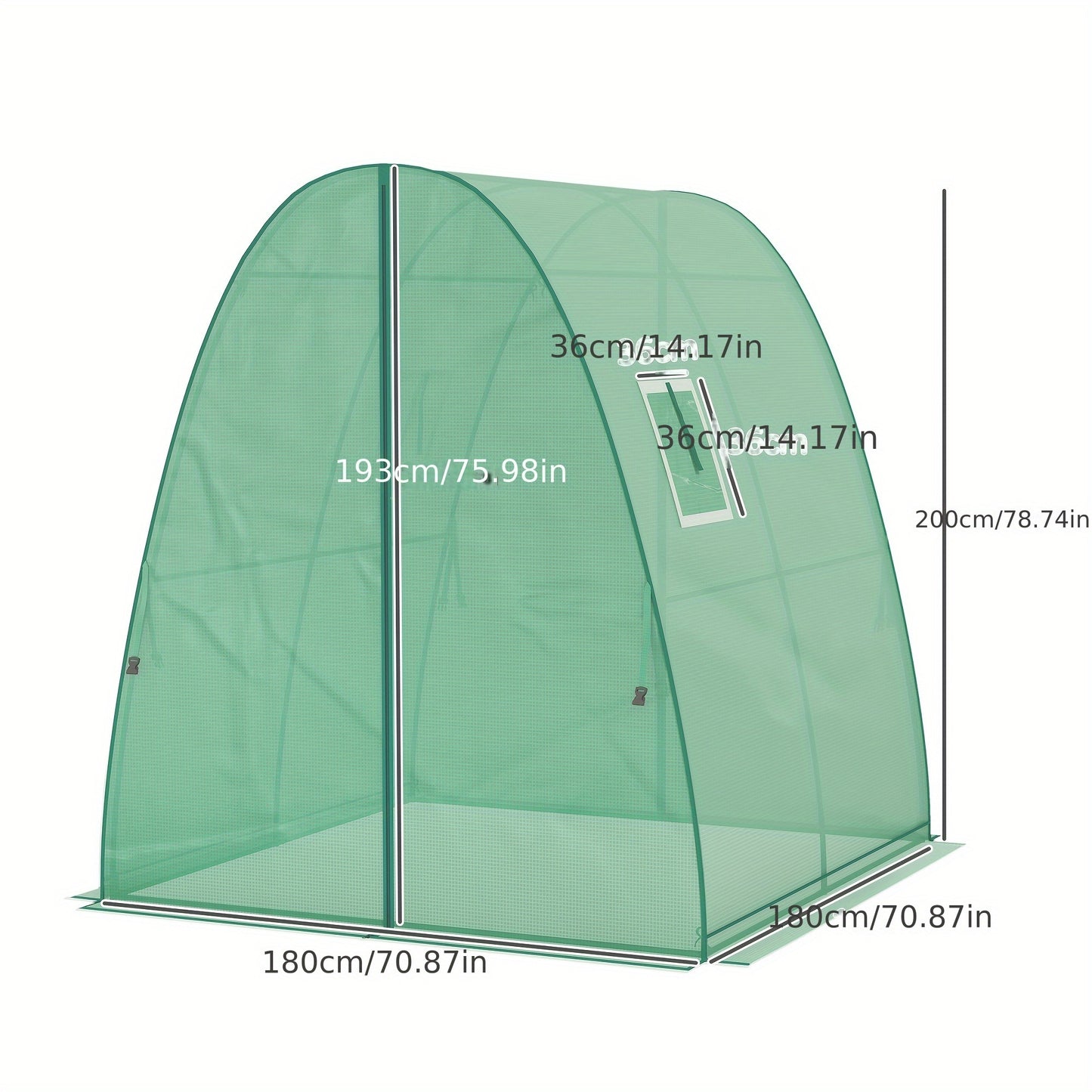 Outsunny Cold-Proof Greenhouse with Roller Door & 2 Windows, Steel-Film Construction, 180x180x200cm, Transparent Panels for Light & Ventilation, Durable Outdoor/Indoor Use for Tomatoes, Vegetables, Flowers, Balcony & Garden,