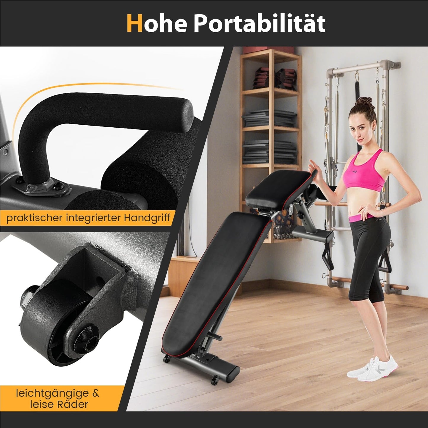 Fitnessbank – Halterbank – Trainingsbank – Buikspierbank – Bench Press – Verstelbaar en Inklapbaar – Max. Belastbaar tot 300 kg