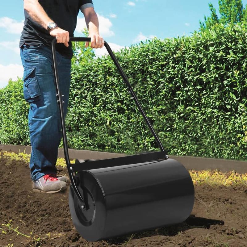 Grasmaaierroller – Gazonwals – Grasroller – Tuinwals – Bodemroller – 63 cm Breedte – 50 Liter Inhoud – Robuust Stalen Frame – Handmatige Push-Pull Bediening