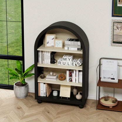 Boekenkast – Boekenrek – Opbergkast – Vakkenkast – Stellingkast – Zwart Hout – 120 cm Hoog – Draagvermogen 100 kg – Geen Montage Nodig
