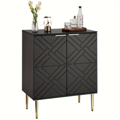 Hal Kast – Halkast – Halmeubel – Garderobekast – Opbergkast – Mat Zwart – 2 Deuren – Compact 74 cm Breed