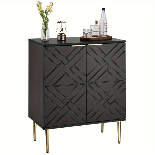 Hal Kast – Halkast – Halmeubel – Garderobekast – Opbergkast – Mat Zwart – 2 Deuren – Compact 74 cm Breed