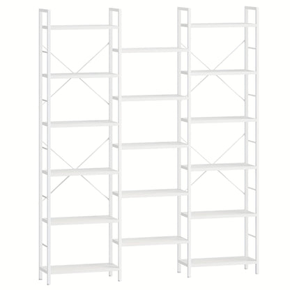 Boekenkast – Boekplank – Boekrek – Opbergkast – Vakkenkast – Wit – 17 Lagen Met Verstelbare Planken – Stabiel Met Metaalframe 24x152x186 cm