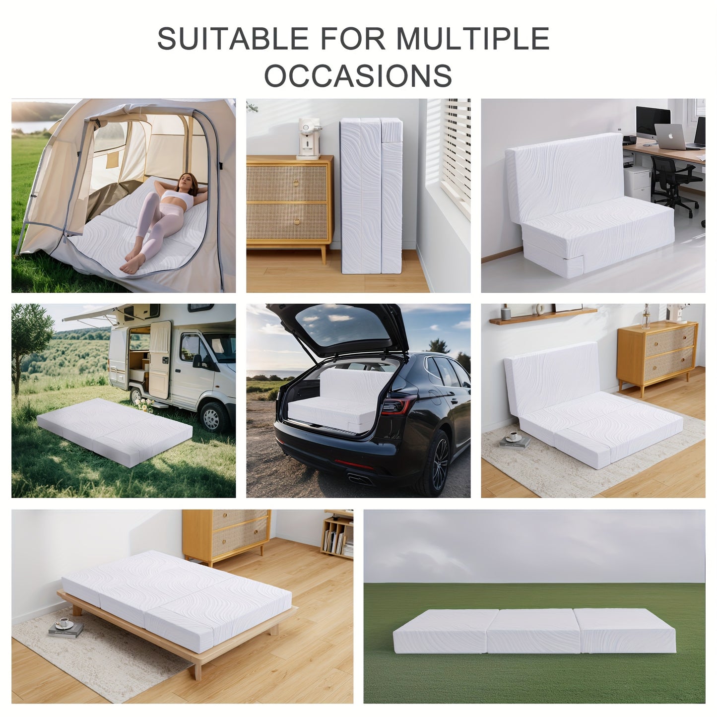 15cm Folding Memory Foam Mattress Topper & Travel Mattress | Polyester Cover, Hybrid Construction, Pocketed Coil, Euro Top, Medium Feel, Non-woven Weaving, Twirest Brand, 90x200cm, 120x200cm, 140x200cm, 160