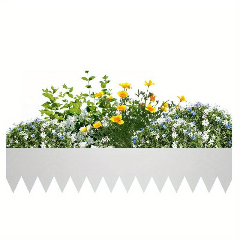 Metalen Tuinboord – Tuinafscheiding – Graskant – Bloemborder Rand – Borderafscheiding – Flexibel – 20 cm Hoog – Verzinkt Metaal – Gezaagde Randen – Set 10 Stuks (20x100 cm)