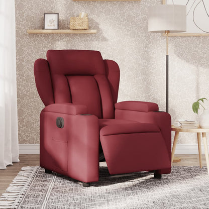 Elektrische Relaxfauteuil – Relaxstoel – Sta-op Stoel – Fauteuil – Zitstoel – Wijnrood – Elektrisch Verstelbaar – Hout/metaal Frame