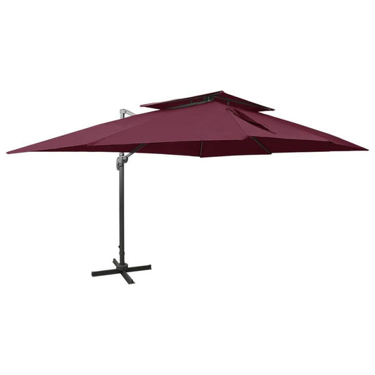 Zweefparasol – Hangparasol – Parasol Met Voet – Tuinparasol – Aluminium Constructie – 400x300 Cm – 360 Graden Draaibaar