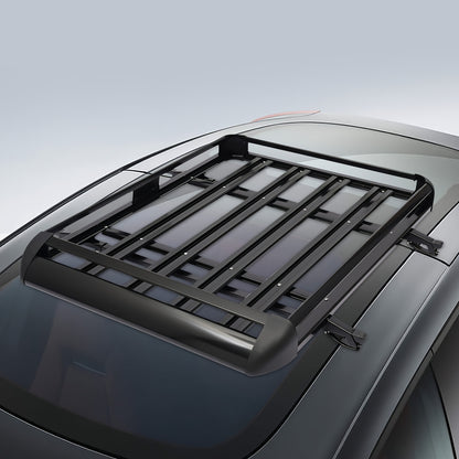 Dakkofferrek Aluminium – Dakmand – Bagagerek – Dakdrager – Universele Rooftop Cargo Basket – Zwart – 127x97 cm – Max 68 kg draagvermogen