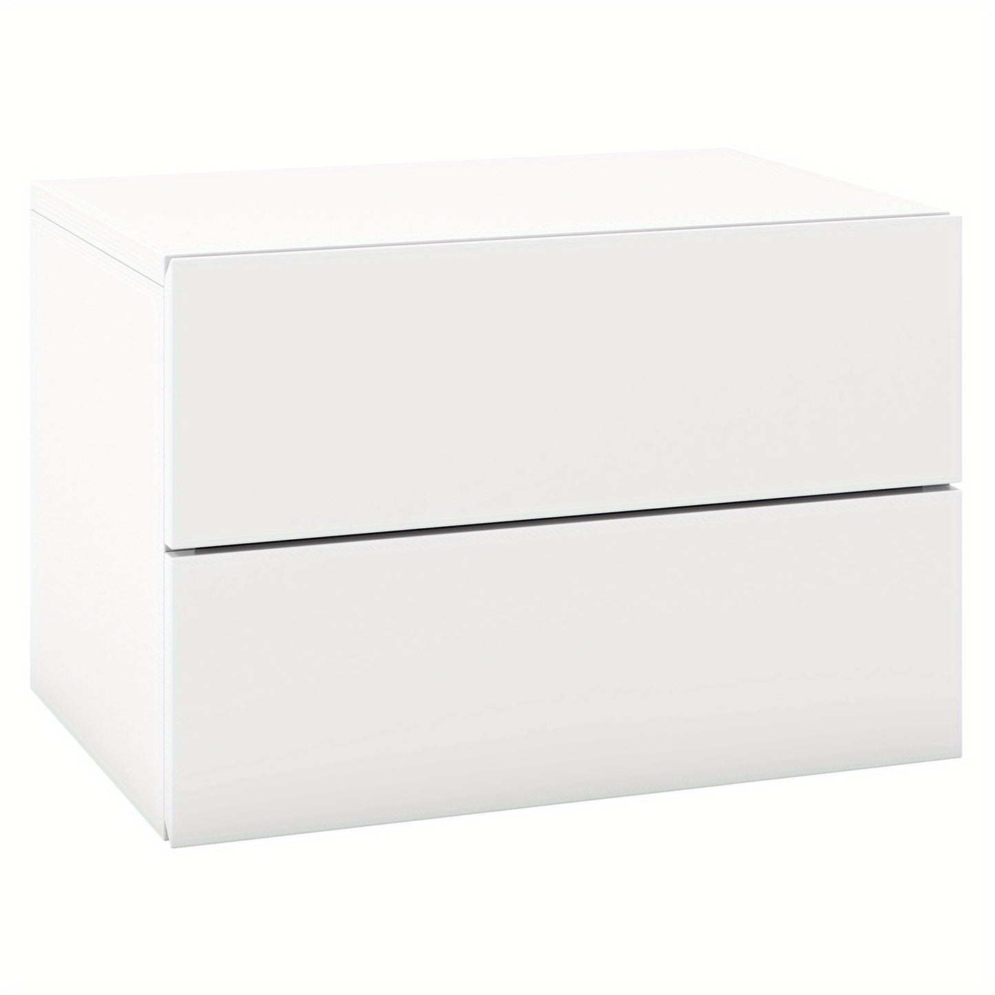 Nachtkastje – Nachtkastjes – Zwevend Kastje – Bijzettafel – Wandkast – Set van 2 – Wit – Metaal – 42x30x28 cm – 2 Lades – Ruimtelijk & Stijlvol