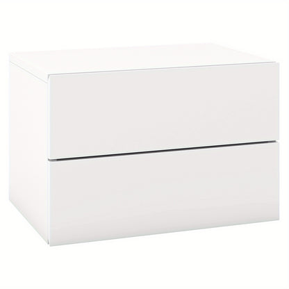 Nachtkastje – Nachtkastjes – Zwevend Kastje – Bijzettafel – Wandkast – Set van 2 – Wit – Metaal – 42x30x28 cm – 2 Lades – Ruimtelijk & Stijlvol