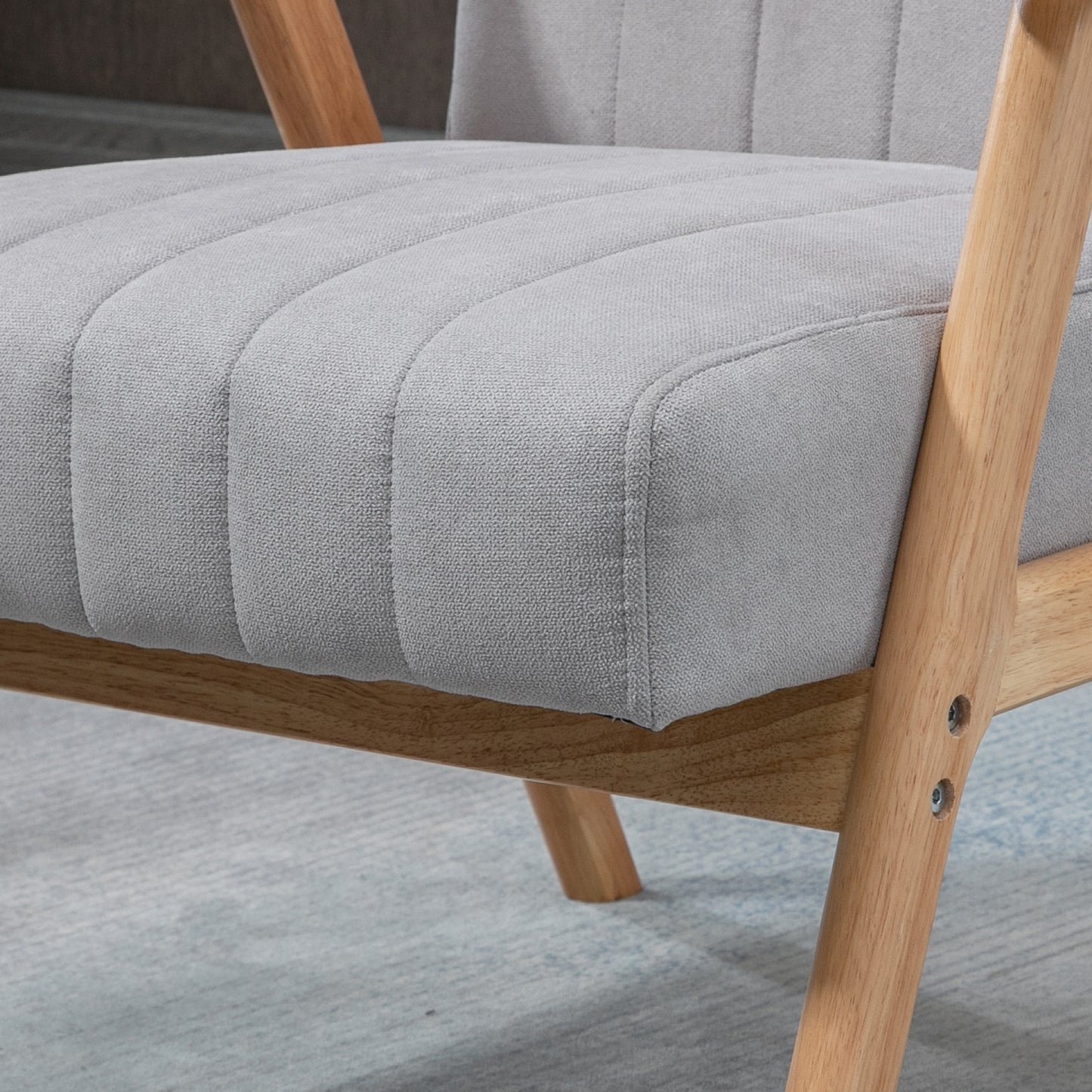 Eetkamerstoel – Stoel – Kuipstoel – Houten Stoel – Designstoel – Scandinavisch Design – Fluwelen Bekleding – Massief Houten Poot – 120 Kg Draagvermogen – 68x74x82 cm – Natuurlijk Hout & Grijs