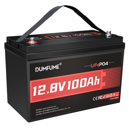 12V 100Ah Lithium IJzerfosfaat Accu – Lithium Batterij – Energie Accu – Camper Accu – Boot Accu – 1280W Maximale Vermogen – 6000 Laadcycli Met 100A BMS Veiligheidssysteem