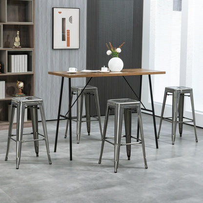 Barstoel – Barkruk – Barstoel Kruk – Barstoelen – Barkrukken – Industrieel Design – Stapelbaar – Metalen Frame – Zithoogte 76 cm