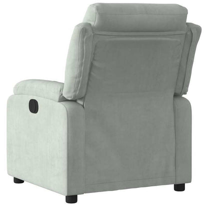 Fauteuil – Lounge Stoel – Zitsessel – Relaxzetel – Lichtgrijs – Handmatig Verstelbare Rugleuning – Stevig Hardhouten Frame
