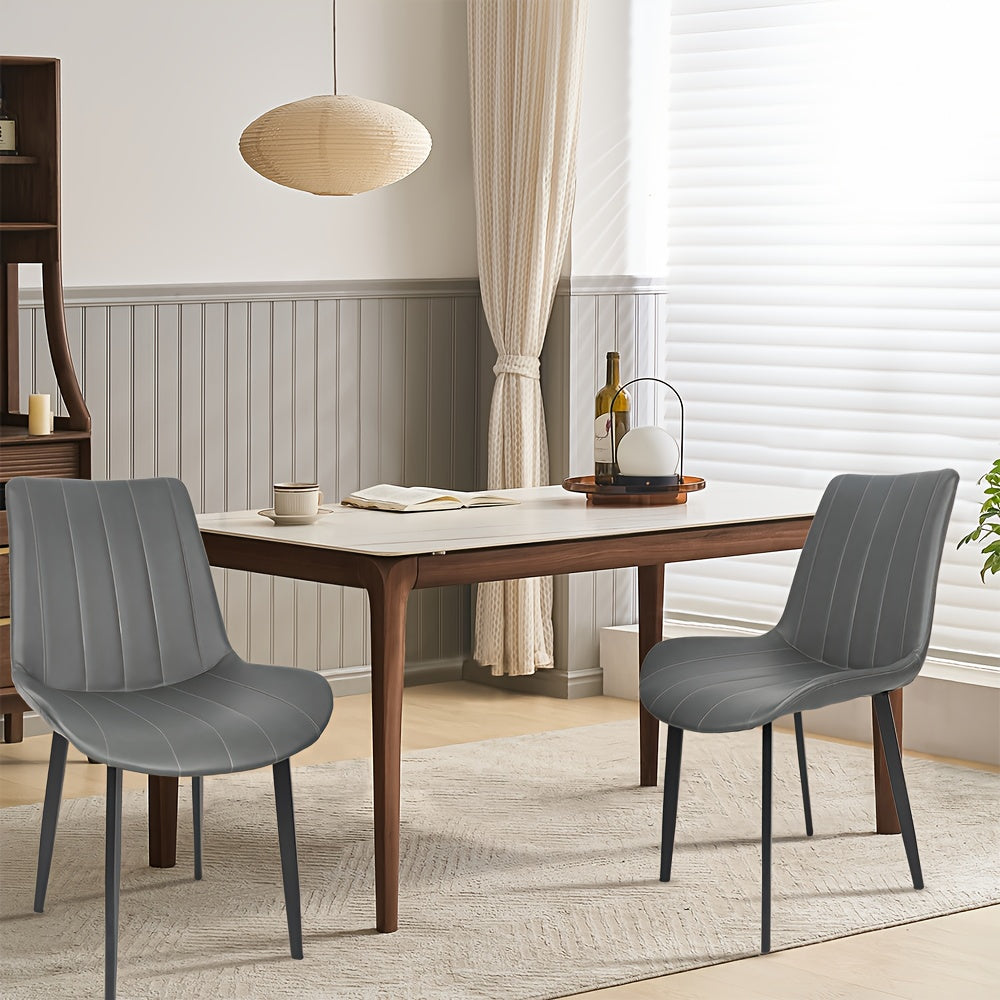 Set van 4 Eetkamerstoelen – Ergonomische Stoelen met Sponszitting en Metalen Poten – Modern Design voor Keuken, Woon- en Eetkamer, Hotelgebruik
