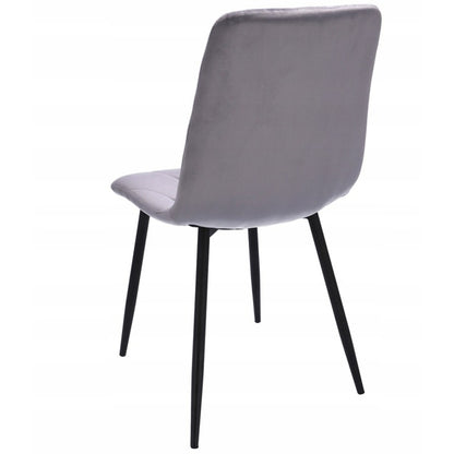 Eetkamerstoel – Stoel – Kuipstoel – Designstoel – Set van 4 – Velours Bekleding – Met Metalen Poten – Zithoogte 47 cm – Max. Draagkracht 130 kg