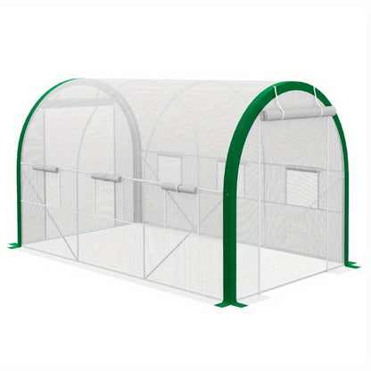 Kassenhuisje – Kas – Tuinkas – Plantenkas – Tunnelkas – Gegalvaniseerd Stalen Frame – Roll-Up Deur – 3,58 x 2,1 x 2,1 m – Geschikt Voor Tuin En Balkon