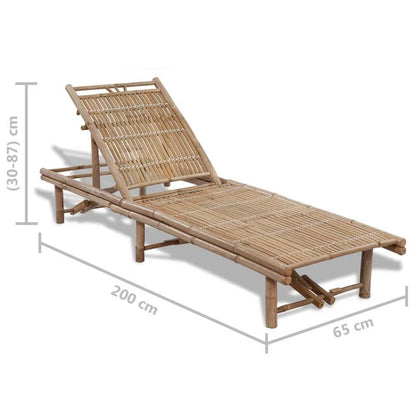Bamboe Ligbed – Tuinbed – Ligstoel – Zonnenbed – Verstelbaar Rugdeel – Ergonomisch Ontwerp – Duurzaam Bamboe