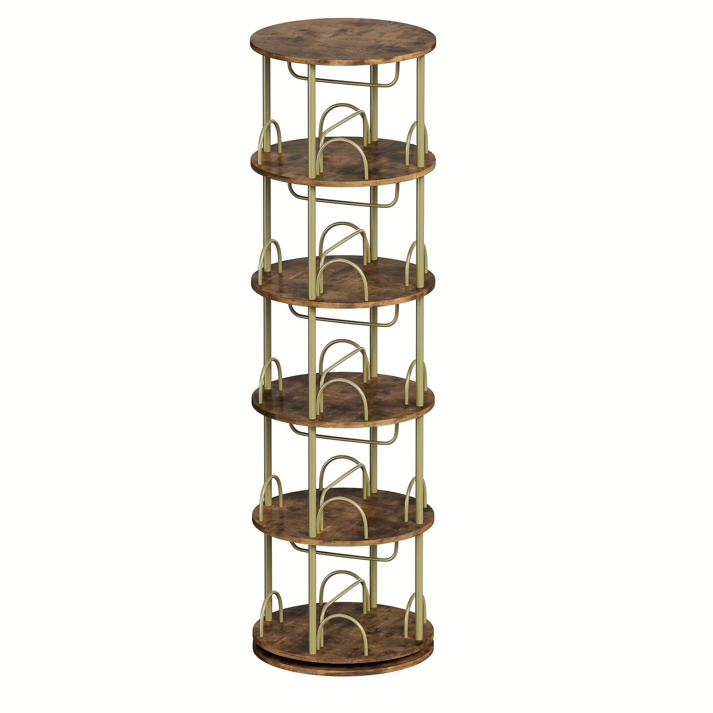 Boekenkast – Boekenrek – Opbergkast – Vakkenkast – Stellingkast – 360 Graden Draaibaar – Massief Hout 45x45x163 cm