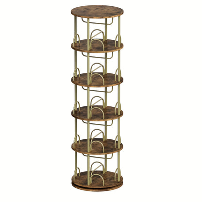 Boekenkast – Boekenrek – Opbergkast – Vakkenkast – Stellingkast – 360 Graden Draaibaar – Massief Hout 45x45x163 cm