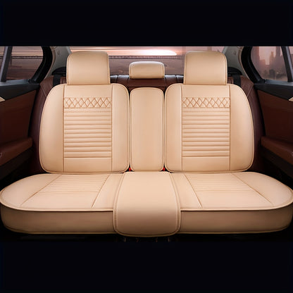 Fit 5-Seat Car Seat Covers - All-Season, Scratch & Wear Resistant Faux Leather, Easy Care For SUVs & Sedans
