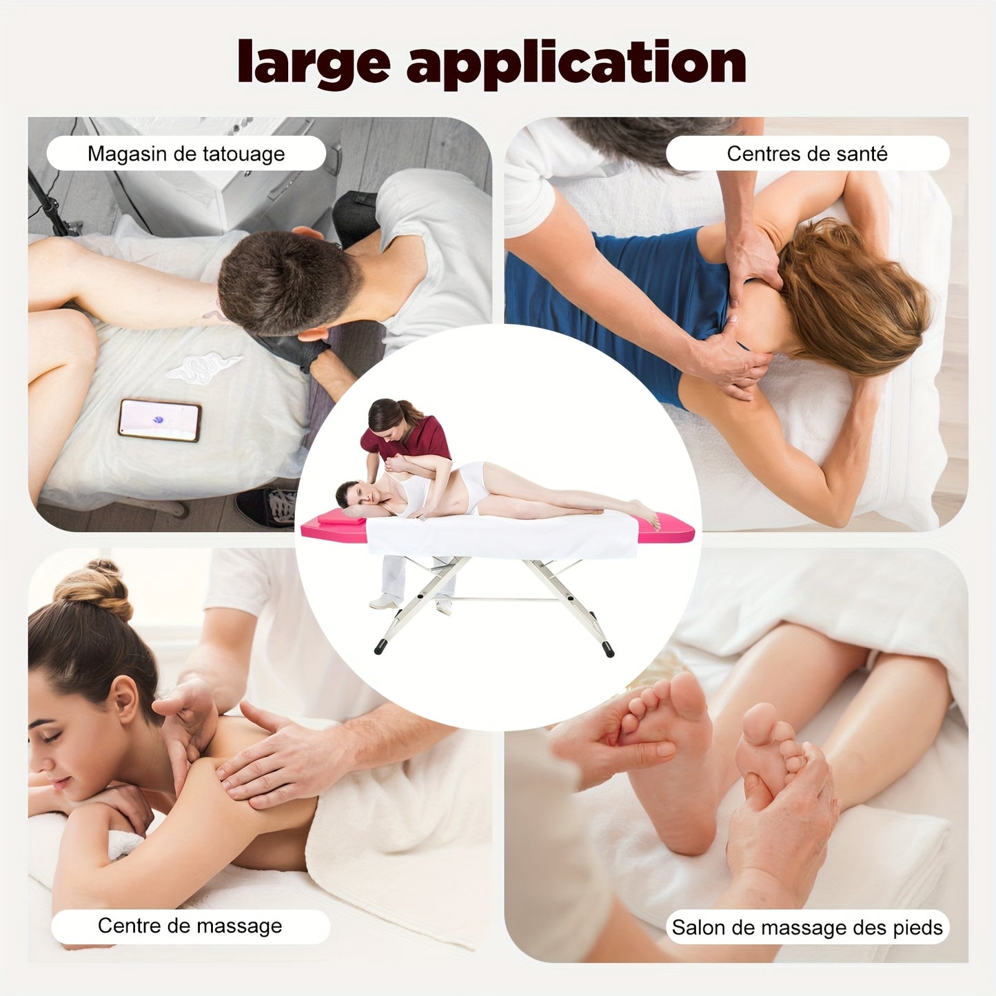 Flexible Design Stable Structure High Load-bearing Capacity Pillow Beauty Bed for Professional Massage Therapists, Masseurs