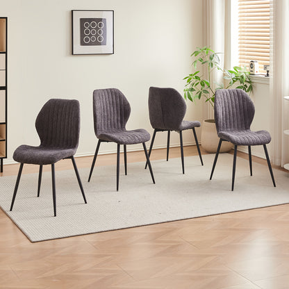 Eetkamerstoelen – Stoelen – Kuipstoelen – Dining Chairs – Woonkamerstoelen – Ergonomisch Design – Linnen Bekleding & Metalen Onderstel