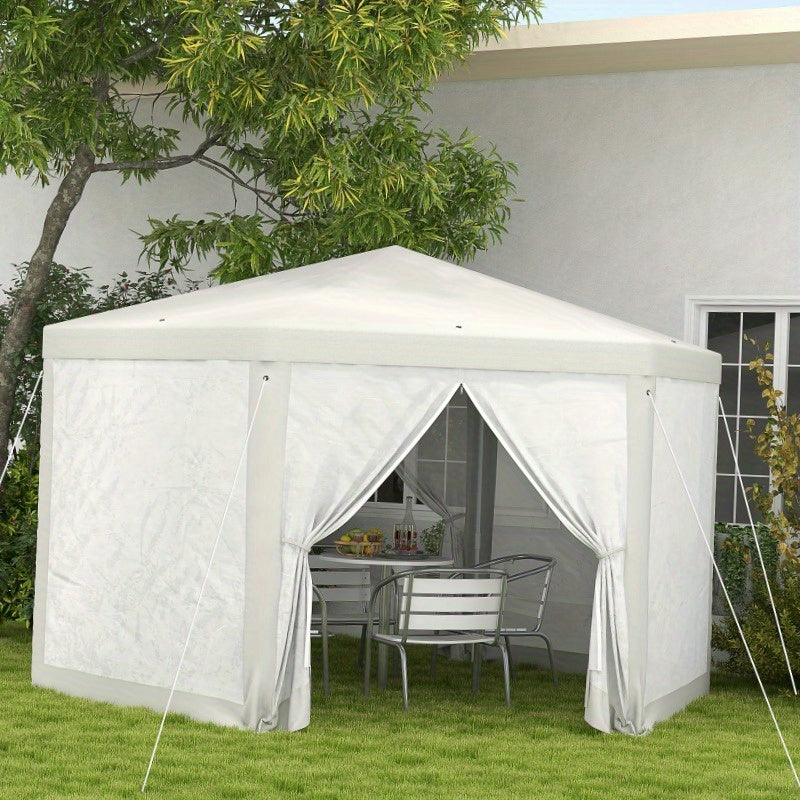 Partytent 4x4m – Tuinkamer – Evenemententent – Paviljoen – Overkapping – Hexagonale Vorm – Muggennet – Waterbestendig Polyester Dak