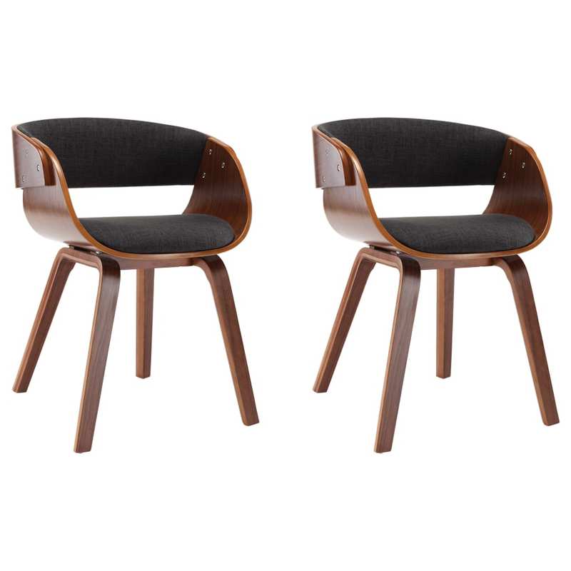 Eetkamerstoelen – Stoelen – Dining Stoelen – Zitmeubels – Stoel Set – Grijs – Stoffen Bekleding – Hardhouten Frame – Comfortabel & Onderhoudsvriendelijk