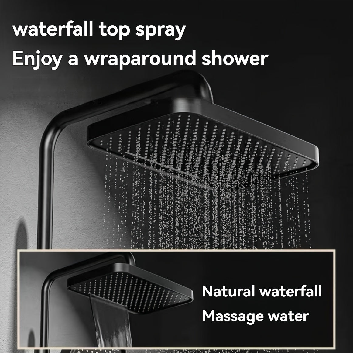 Luxe 5-Speed Douche Systeem – Regendouche – Waterval Douchekop – Badkamerkraan – Doucheset – RVS Constructie – LCD Temperatuur & Stroomregeling – Snelle Verwarming - Gunmetal Variant