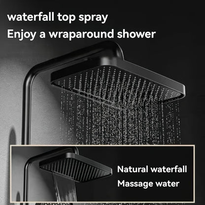 Luxe 5-Speed Douche Systeem – Regendouche – Waterval Douchekop – Badkamerkraan – Doucheset – RVS Constructie – LCD Temperatuur & Stroomregeling – Snelle Verwarming - Gunmetal Variant