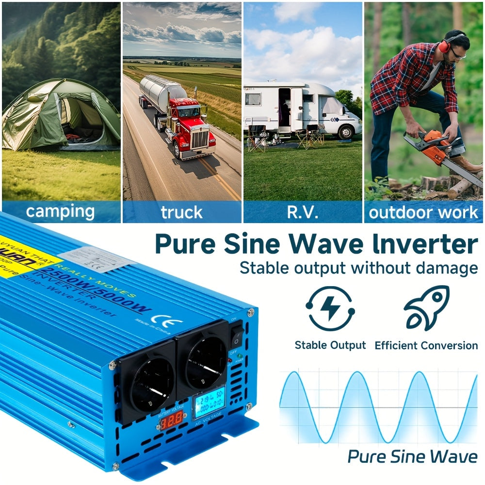Omvormer – Stroomomzetter – Spanning Converter – Inverter – 2500W Continu Vermogen – 12V En 24V Input
