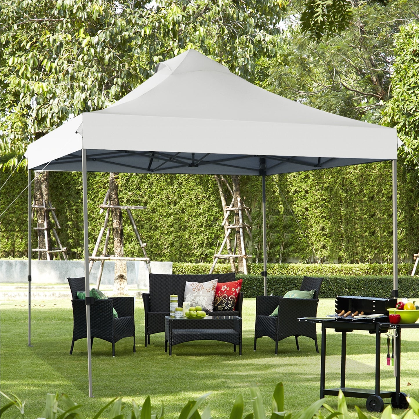 Partytent – Paviljoen – Tuintent – Feesttent – Opvouwbare Tent – 3x3 m – Waterdicht – UV Bescherming 50+ – Stevig Frame – Winterbestendig – Wit