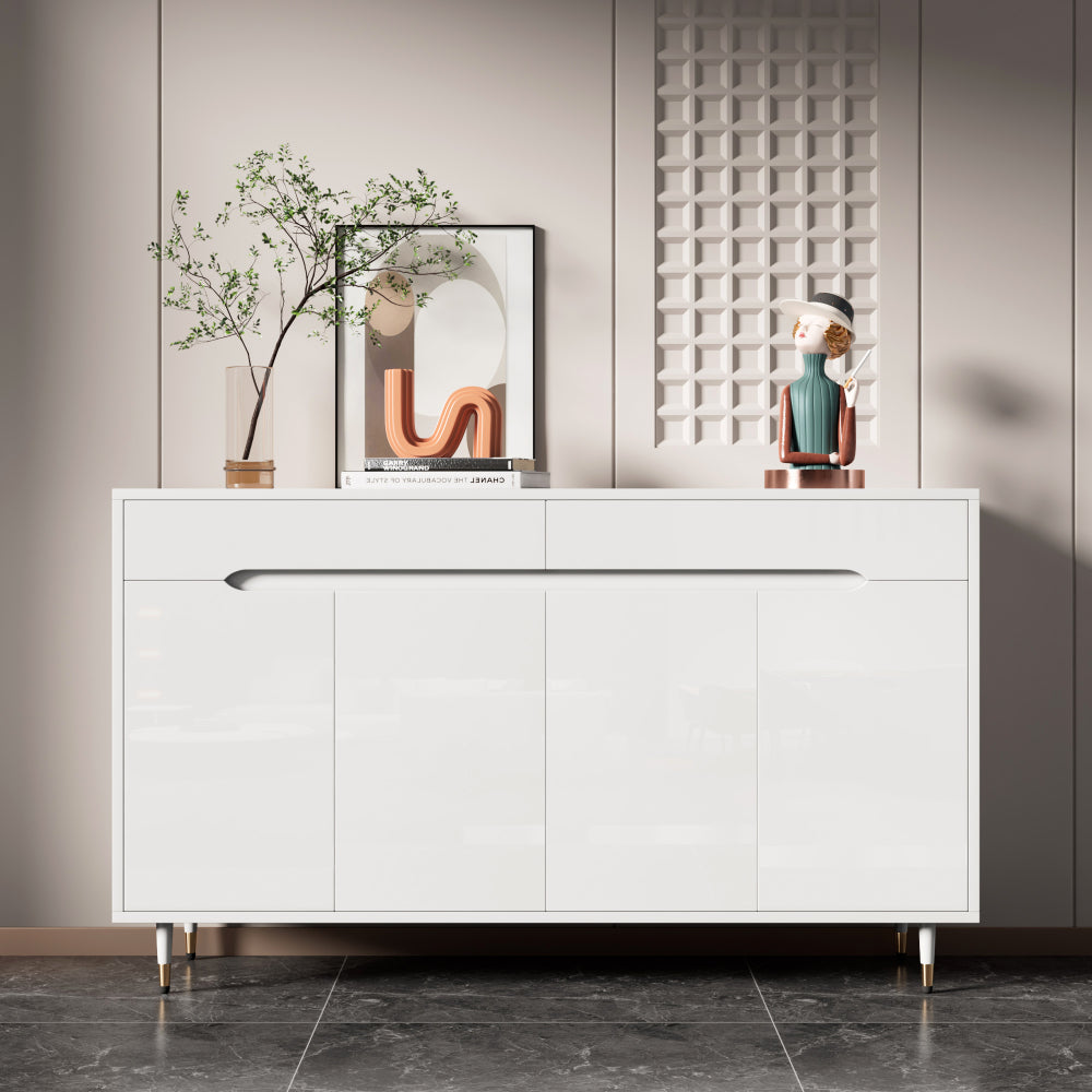 Schoenenkast – Schoenenrek – Schoenenopberger – Schoenenmeubel – Schoenenbank – Wit Met Goudkleurige Pootjes – Verstelbare Planken En Compact Ontwerp
