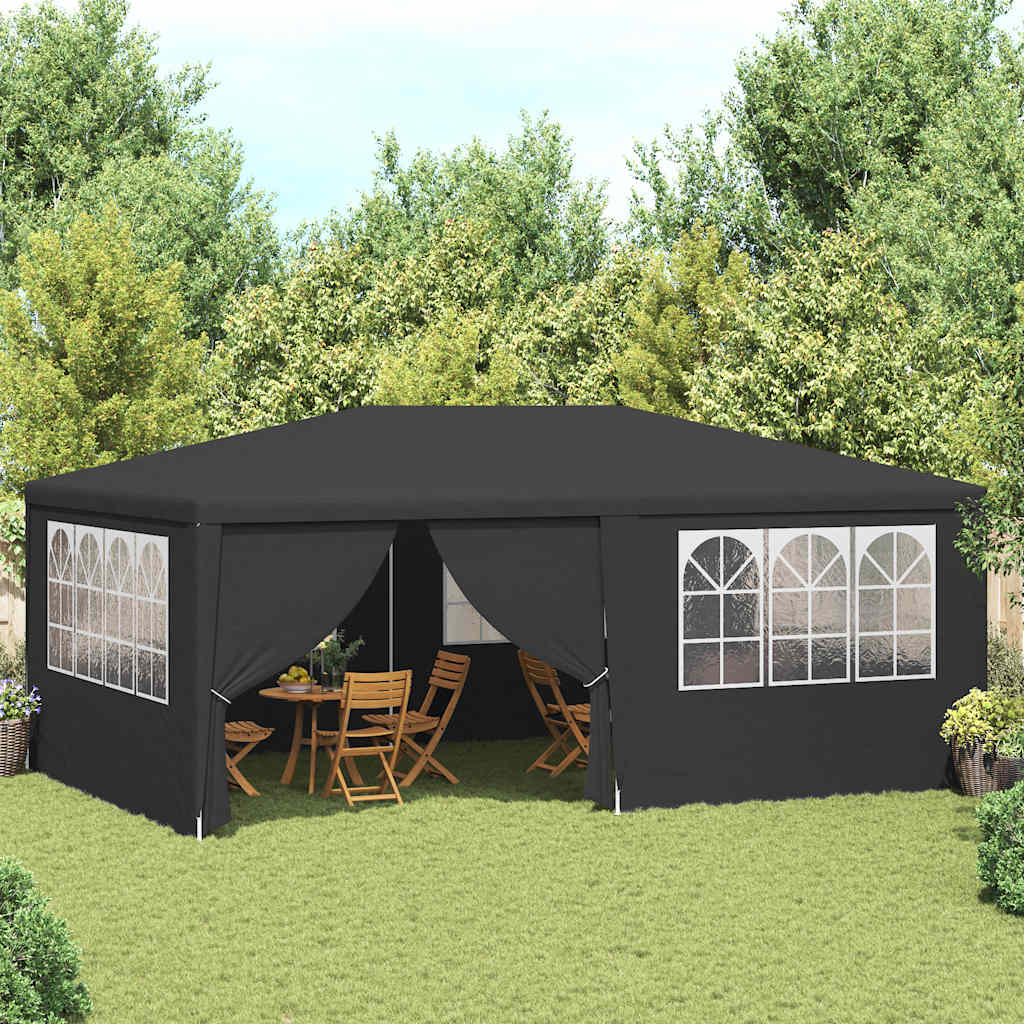 Partytent – Feesttent – Tuintent – Paviljoen – Opvouwbare Tent – Waterdicht – 4x6 Meter – 90 g/m² PE – Antraciet